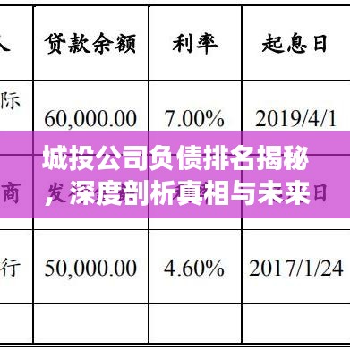 城投公司负债排名揭秘，深度剖析真相与未来挑战展望