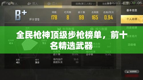 全民枪神顶级步枪榜单，前十名精选武器