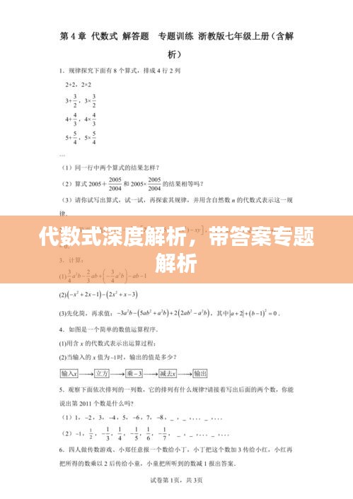 代数式深度解析，带答案专题解析