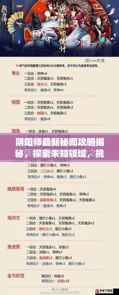 阴阳师最新秘闻攻略揭秘，探索未知领域，挑战强者极限之巅