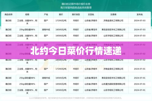 北约今日菜价行情速递