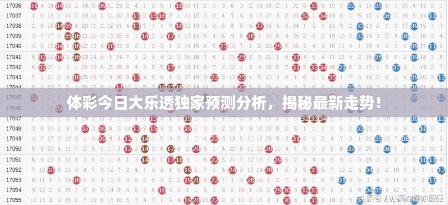 体彩今日大乐透独家预测分析，揭秘最新走势！