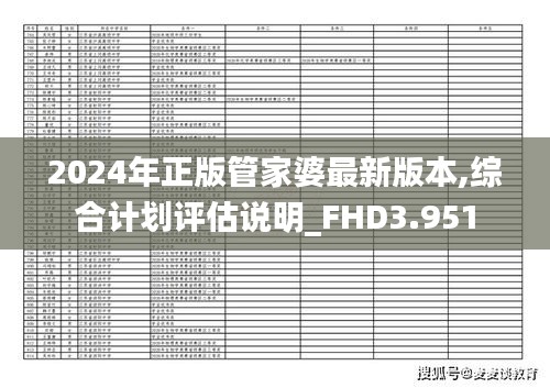 2024年正版管家婆最新版本,综合计划评估说明_FHD3.951