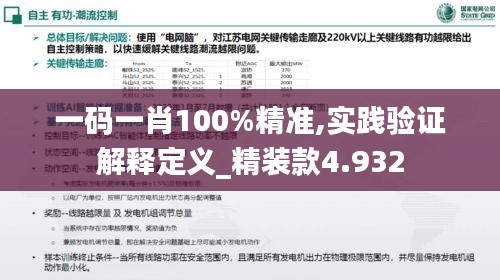 一码一肖100%精准,实践验证解释定义_精装款4.932