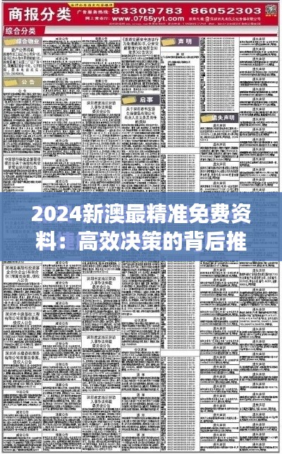 2024新澳最精准免费资料：高效决策的背后推手