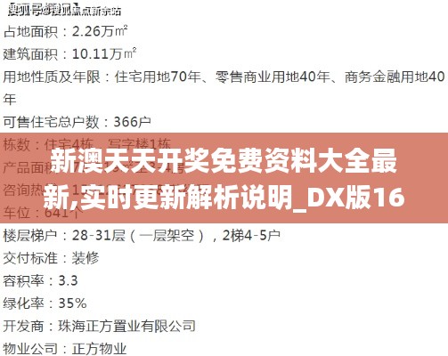 新澳天天开奖免费资料大全最新,实时更新解析说明_DX版16.426