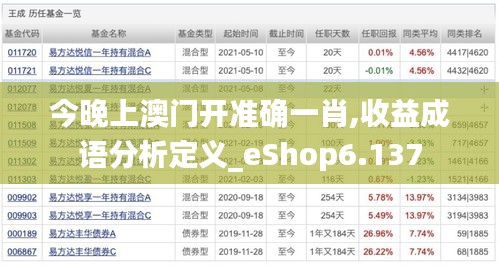 今晚上澳门开准确一肖,收益成语分析定义_eShop6.137