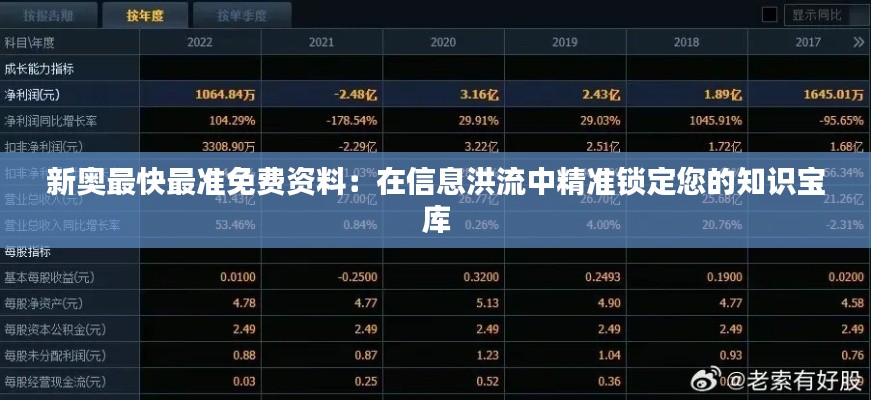 新奥最快最准免费资料：在信息洪流中精准锁定您的知识宝库