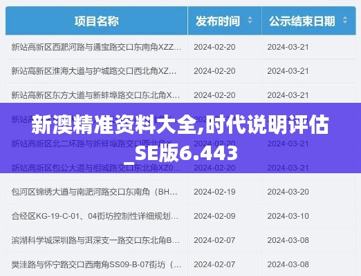 新澳精准资料大全,时代说明评估_SE版6.443