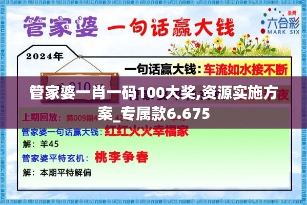 管家婆一肖一码100大奖,资源实施方案_专属款6.675