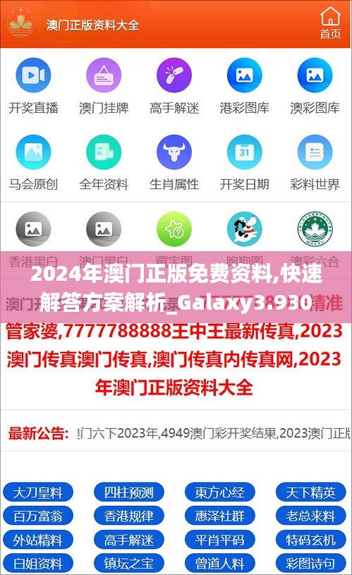 2024年澳门正版免费资料,快速解答方案解析_Galaxy3.930