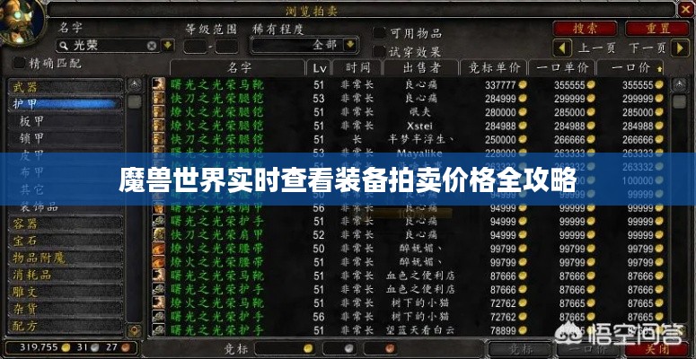 魔兽世界实时查看装备拍卖价格全攻略