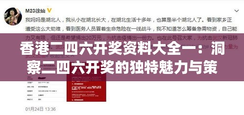 香港二四六开奖资料大全一：洞察二四六开奖的独特魅力与策略