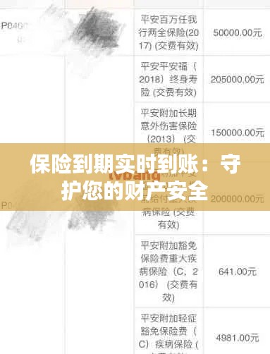 保险到期实时到账：守护您的财产安全