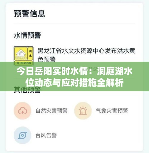 今日岳阳实时水情：洞庭湖水位动态与应对措施全解析