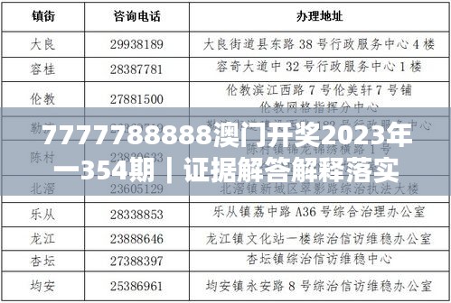 7777788888澳门开奖2023年一354期｜证据解答解释落实