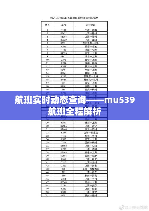 航班实时动态查询——mu539航班全程解析