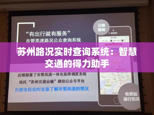 苏州路况实时查询系统：智慧交通的得力助手