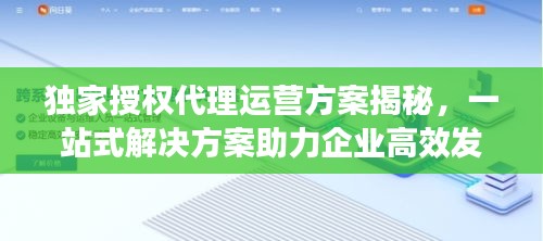 独家授权代理运营方案揭秘，一站式解决方案助力企业高效发展！