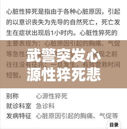 武警突发心源性猝死悲剧的背后，应对策略与反思