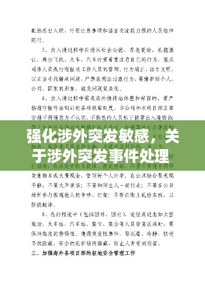 强化涉外突发敏感，关于涉外突发事件处理 