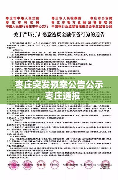 枣庄突发预案公告公示，枣庄通报 