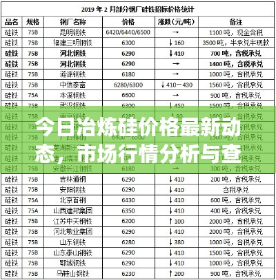 今日冶炼硅价格最新动态，市场行情分析与查询结果揭秘