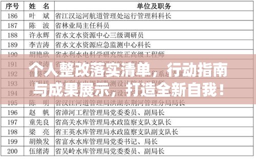 个人整改落实清单，行动指南与成果展示，打造全新自我！