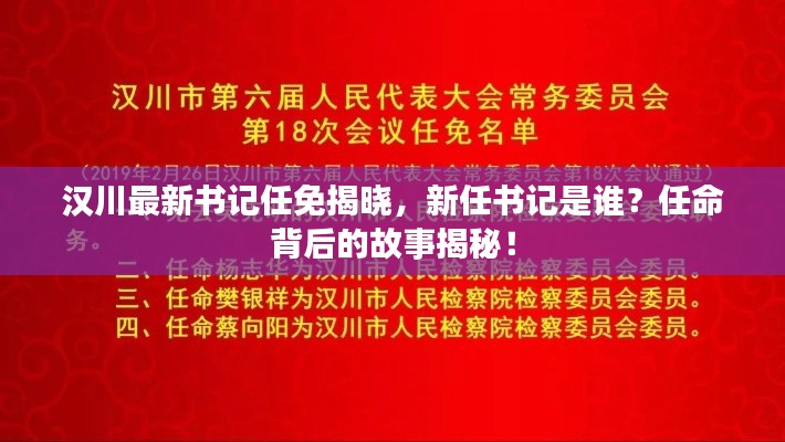 汉川最新书记任免揭晓，新任书记是谁？任命背后的故事揭秘！