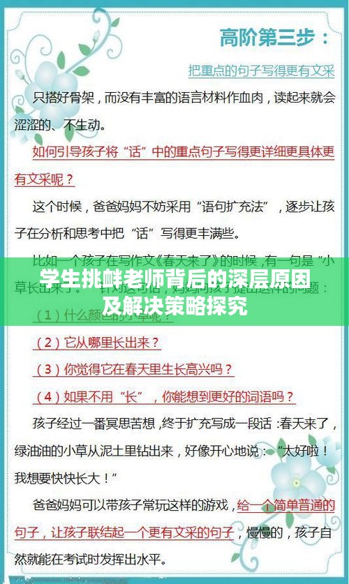 学生挑衅老师背后的深层原因及解决策略探究