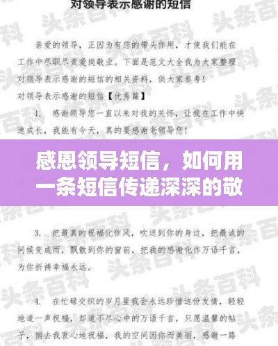 感恩领导短信，如何用一条短信传递深深的敬意与谢意？