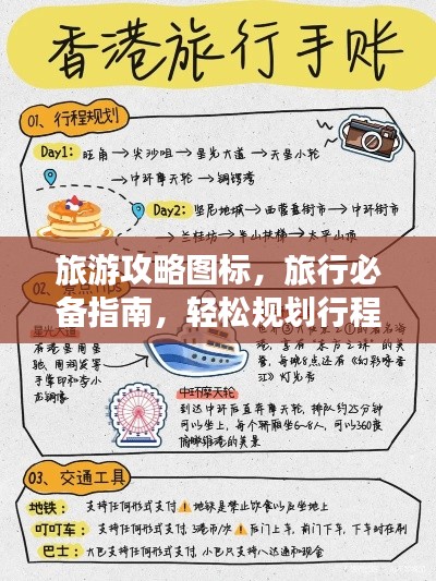 旅游攻略图标，旅行必备指南，轻松规划行程！