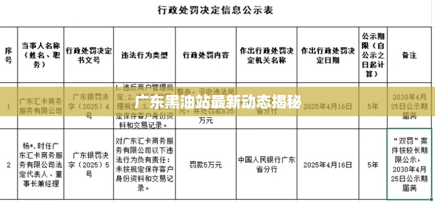 广东黑油站最新动态揭秘
