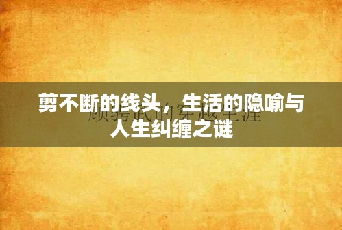 剪不断的线头，生活的隐喻与人生纠缠之谜
